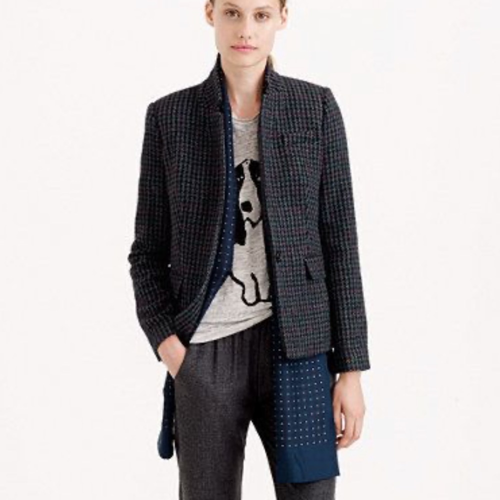 J.Crew Regent 100% Wool Blazer in Multicolor Houndstooth Size‎ 0
